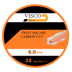 Μισινέζα Τετράγωνη Στριφτή Ανθρακόνημα 4.0mm Visco