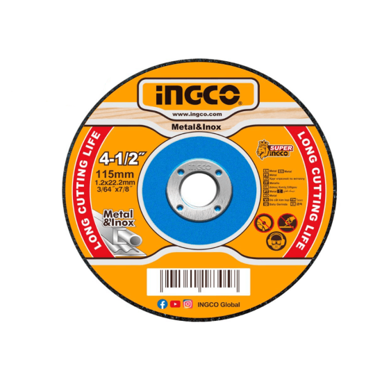 Δίσκος Κοπής Σιδήρου INOX 115mm x 1.2mm InGCO