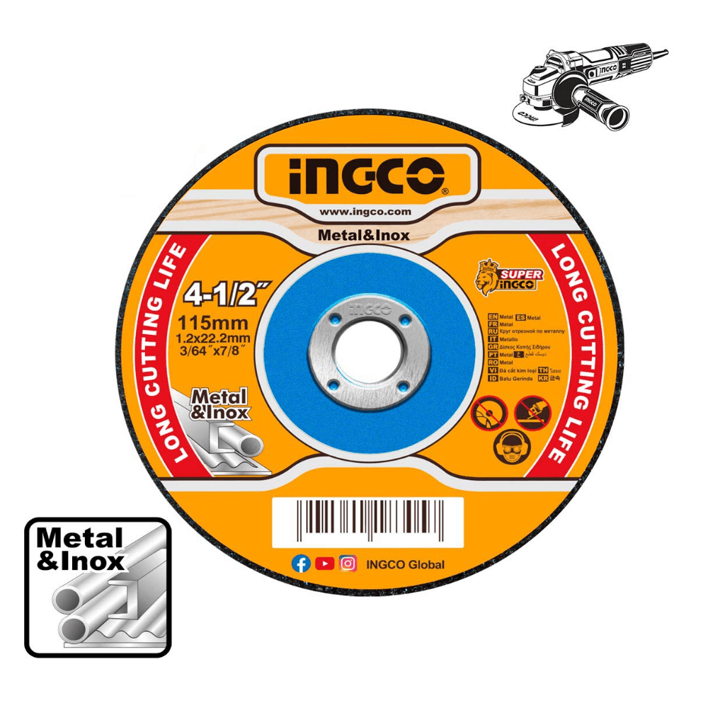 Δίσκος Κοπής Σιδήρου INOX 115mm x 1.2mm InGCO (25Τ)