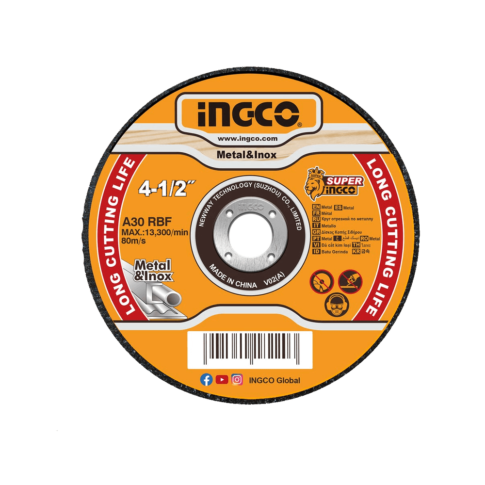 Δίσκος Κοπής Σιδήρου INOX 115mm x 1.0mm InGCO (10Τ)