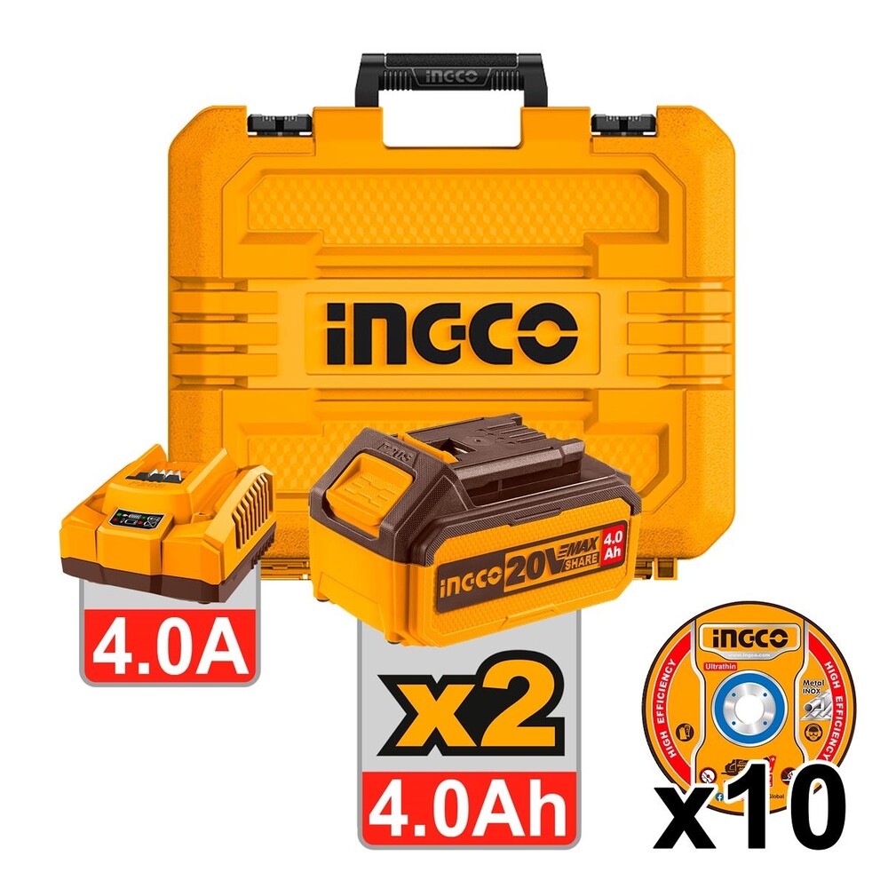 Γωνιακός Τρόχος Μπαταρίας 20V InGCO Set2