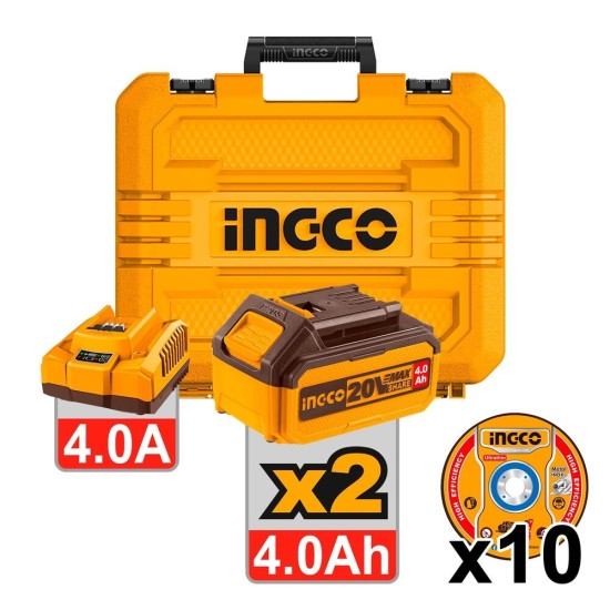 Γωνιακός Τρόχος Μπαταρίας 20V InGCO Set2