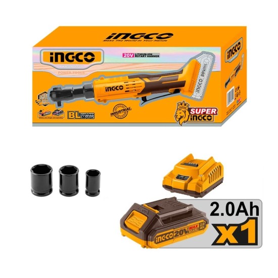 Καστάνια 3/8" Μπαταρίας 20V InGCO Set