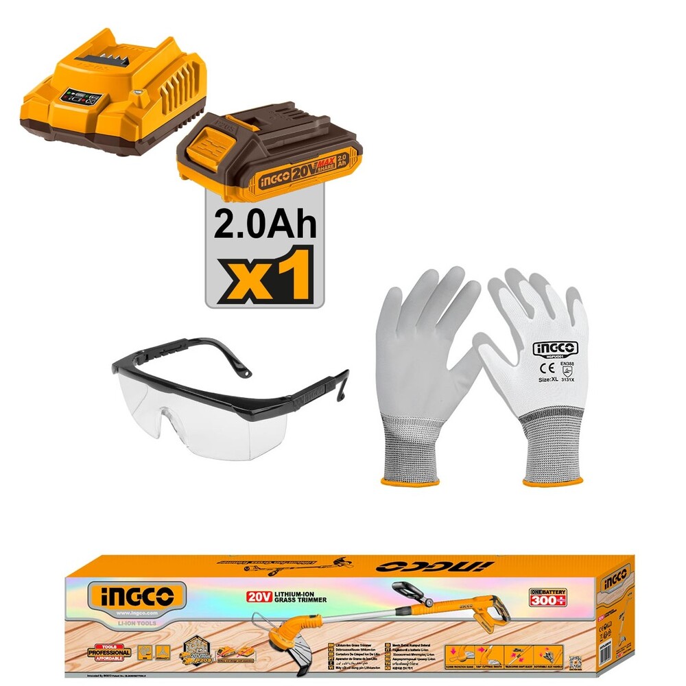 Θαμνοκοπτικό Μπαταρίας 20V InGCO Set