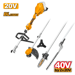 Θαμνοκοπτικό Πολυμηχάνημα Μπαταρίας 2x20V 3in1 InGCO Set