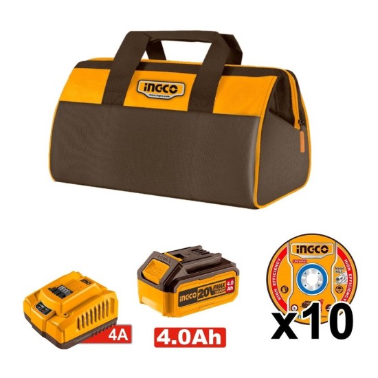 Γωνιακός Τρόχος Μπαταρίας 20V InGCO Set1