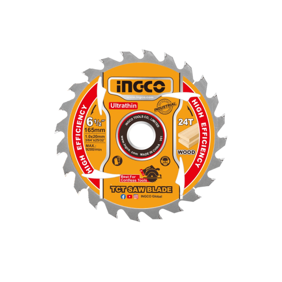 Δίσκος Κοπής Ξύλου 165mm InGCO