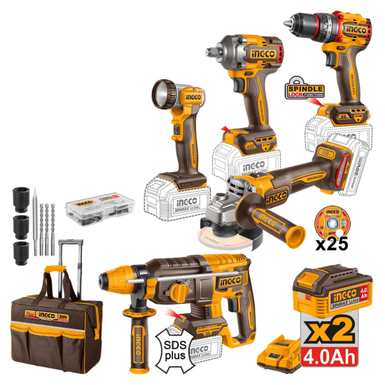 Εργαλεία Μπαταρίας 20V InGCO Set