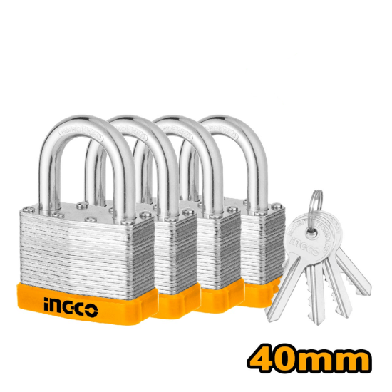 Λουκέτο-Κλειδαριά Ατσάλινη Set 40mm InGCO