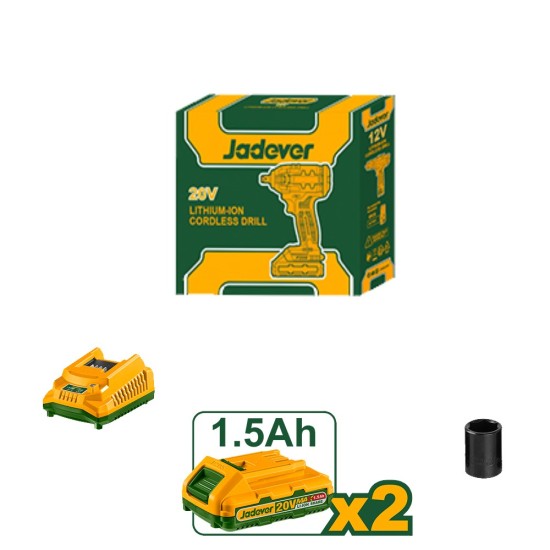 Μπουλονόκλειδο 300Nm Μπαταρίας 20V Jadever Set