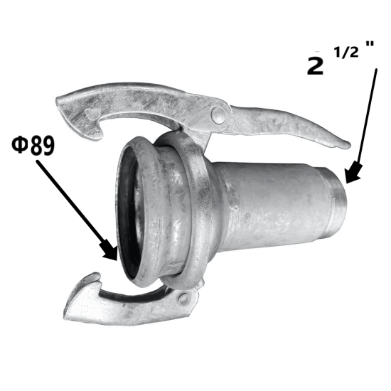 Ταχυσύνδεσμος Perrot Θηλυκός Με Κλειδί Φ89x2 1/2" Αρσενικό Πάσο