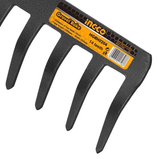 Τσουγκράνα Ατσάλινη με Ξύλινο Στυλιάρι InGCO